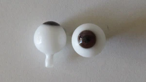 Augen Puppe Antik Brown 15mm Brown Mund- -geblasen Augen Antik Puppe - Picture 1 of 2
