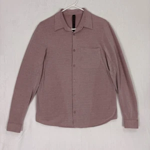 Lululemon Heathered Red/Pink Soft Knit Button Front Collared Long Sleeve Dress S - Picture 1 of 12