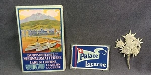 3 1928 Lake Lucerne Switzerland Map Dampfschiffahrt Vierwaldstattersee Edelweiss - Picture 1 of 20