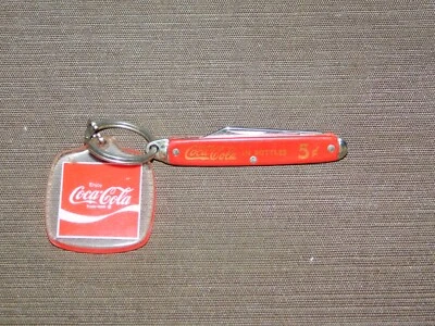 VINTAGE COKE COCA COLA KEYCHAIN KEY CHAIN POCKET KNIFE - Image 1 of 4