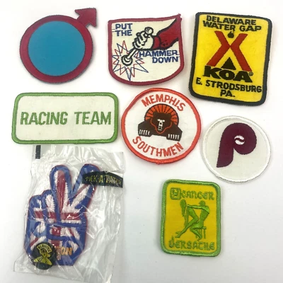 Lot 8 Vintage Patch Embroidered 80s 70s MIXED Adult Sports Racing Jacket NOS - Image 1 of 4