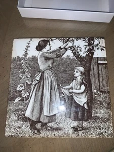 Brown William Wise Country Life Tile - Picking Fruit - Picture 1 of 6