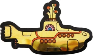 Metal Emblem Sticker - The Beatles Yellow Submarine Rigid 1960s Rock Music 4.75" - Picture 1 of 1