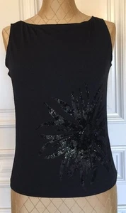 Necessary Objects Junior Blouse Size Large Color Black With Flower - Picture 1 of 9