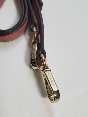 Michael Kors Correa de Repuesto de Cuero Guijarro Rosa Tono Dorado Gancho de Puerta de Empuje - NUEVO Foto 1 de 4