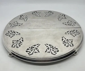 Meriden S.P. Co. Silverplate Footed Serving Tray Trivet Adjustable 9”- 12” - Picture 1 of 14