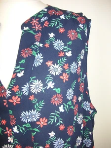 New M&S ladies blue floral tunic top plus size 22 blouse - Picture 1 of 6