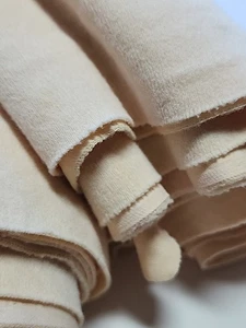 Cotton Flannel Light Peach Solid Sewing Fabric 55" W x 257"L 7 Yards Vtg Quilt  - Picture 1 of 24