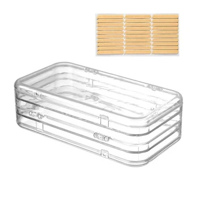 Plastic Cosmetic Organizers 3 Fold Structure Clear Case For Nail Polishes - Image 1 of 4