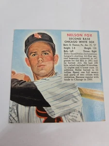 1952 RED MAN Baseball Card NELSON FOX Chicago White Sox Nellie Fox - Picture 1 of 10