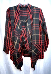 Cárdigan para mujer Lucky Brand tejido con flecos delanteros abiertos talla M negro B*N - Imagen 1 de 5