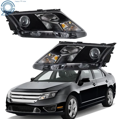 2PCS Factory Halogen Headlights Headlamps For Ford Fusion 2010 2011 2012 Chrome - Image 1 of 4