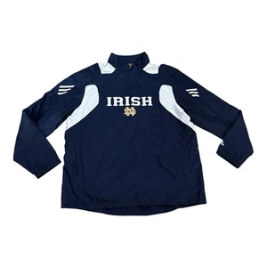 Notre Dame Adidas Scorch Mens XL Climaproof Blue Quarter Zip NCAA Pullover Irish - Picture 1 of 9