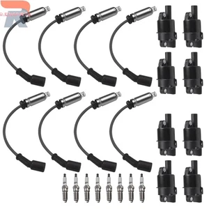 Round Ignition Coil & Spark+Wire for Chevy Silverado 1500 GMC Sierra Yukon UF742 - Picture 1 of 10