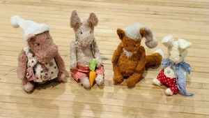 Tatiana Krivitskaya Lote 4 Muñecas de Peluche Hipopótamo, 2 Conejitos, Gato - Minorista $165 Cada una - Imagen 1 de 14