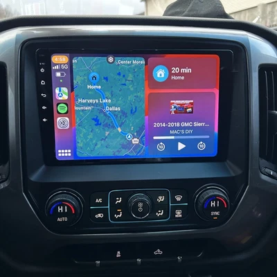 Car GPS Carplay Stereo Radio For 2014-2018 Chevrolet Silverado GMC Sierra Wifi - Image 1 of 4