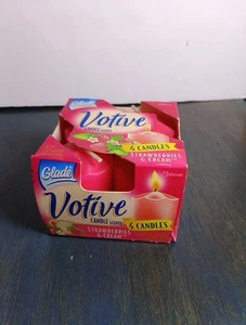 1998 Glade Candle Scents Votives 4 Pack Strawberries & Cream NOS - Fast Shipping - Bild 1 von 6