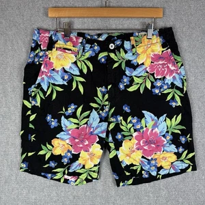 POLO RALPH LAUREN Shorts Mens Size 34 Navy Multicolor Floral Print Cotton Linen - Picture 1 of 7