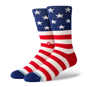 Stance "The Fourth" Classic Crew Socks (Red) Men's Graphic Print Sock - Picture 1 of 3