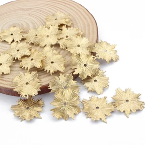 Raw Brass Sun Flower Earrings Charms Pendants Diy For Jewelry Making Aceessories - Bild 1 von 7