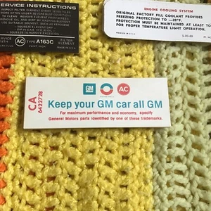 Chevrolet Air Cleaner Cover Decal 1969 Camaro CA 6422728 Original OEM Sticker - Picture 1 of 3