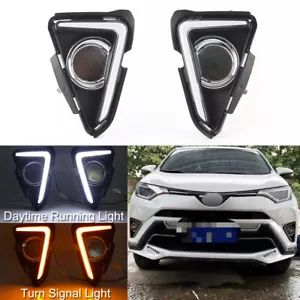 Luz antiniebla diurna LED para Toyota RAV4 2016 17 2018 DRL luces de giro - Imagen 1 de 16