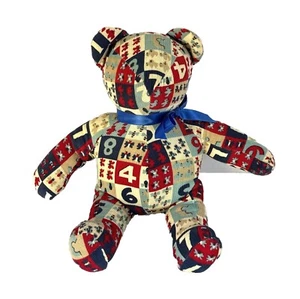 Patchwork Corduroy Teddy Bear Plush Stuffed Animal Toy Nursery Decor Patch Quilt - Picture 1 of 4