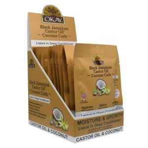 BL Okay Leave-In Deep Conditioner Packs Castor Oil + Coconut Oil (12 Hair Masks) - Picture 1 of 2