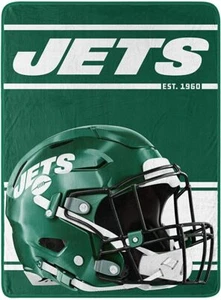 New York Jets NFL 46" x 60" Run Micro Raschel Throw Blanket-AB07YM6H2QH9 - Picture 1 of 3