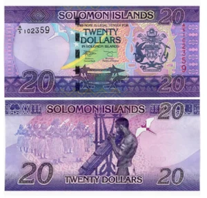 2017 Solomon Islands 20 Dollars P-34 UNC NEW Banknotes - Picture 1 of 2