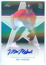 MAX MCGWIRE "SHIMMER AUTOGRAPH /1" LEAF PERFECT GAME NATIONAL SHOWCASE 20