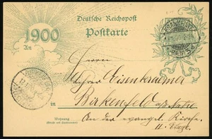 Germany Deutsche Reichspost 5pf Stationery Postal Card 1900 Frankfurt Birkenfeld - Picture 1 of 2