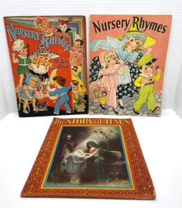 Vintage 1943 Merrill Publishing Company Nursery Rhymes Books - Imagen 1 de 21