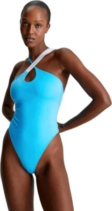 Calvin Klein Womens Blue One Piece Thong Swimsuit Size S RRP 60£ Brand New - Picture 1 of 7