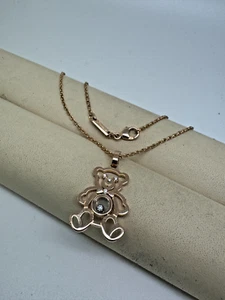 Collar colgante CHOPARD Happy Diamond Teddy Bear oro rosa de 18 quilates diamantes 797690 - Imagen 1 de 3