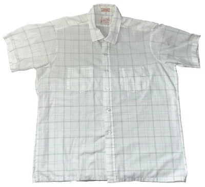 Vintage 60/70s Golden Key Mens XL Button Down Shirt USA Made Check 65/35 Blend - Image 1 of 4