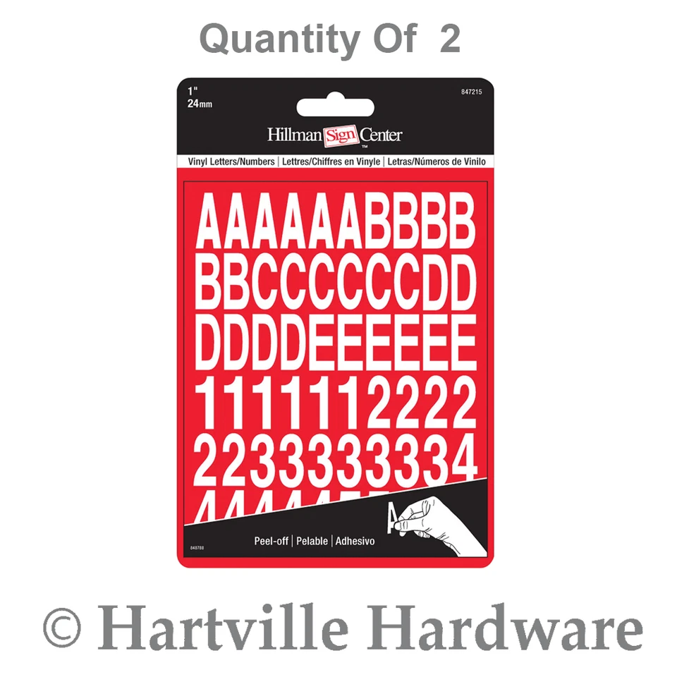 The Hillman Group 847215 1-inch Die-cut Letters/numbers Kit White