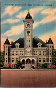 Washington County Court House Fayetteville AR Ozark Grocery linen postcard P22 - Picture 1 of 2