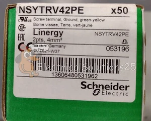 NEW Schneider Electric NSYTRV42PE Ground Terminal Block - Box of 50 - Free Ship - Picture 1 of 6