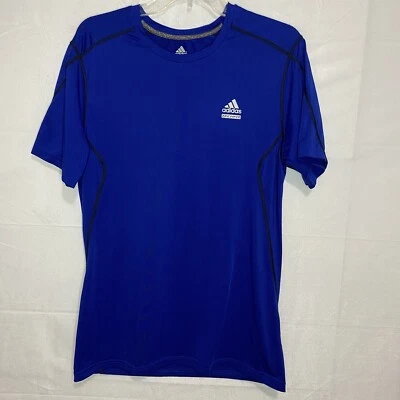 Camisa atlética Adidas Techfit Climalite azul média - Imagem 1 de 4