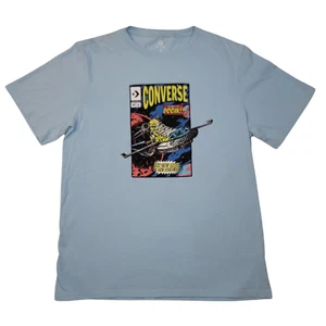Converse Men's Blue Planet of Doom Comic Style Graphic Tee Shirt Size Large L - Imagen 1 de 5