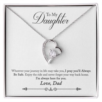 Collar colgante To My Daughter Always Be Safe From Dad Forever Love Foto 1 de 4