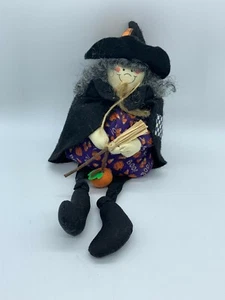 Vintage Halloween Plush Witch Shelf Sitter - Picture 1 of 2