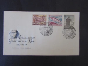 CZECHOSLOVAKIA 1957 SCOTT 836 TO 838  INT. GEOPHYSICAL YEAR UNADDRESSED FDC - Picture 1 of 1
