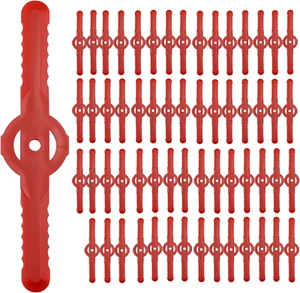60 Pcs Red String Trimmer Replacement Blades Universal Weed Eater Cutter  - Picture 1 of 12