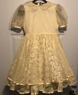 Vintage Aschenputtel Weihnachtskugelkleid Mädchen Größe 10 Goldglocke Made in USA Aline 