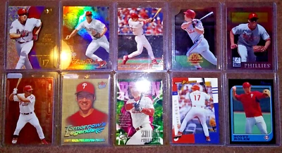 1997-'01 Scott Rolen Hof lote de 10 Bowman Skybox Topps Fleer Donruss Pinnacle Foto 1 de 4