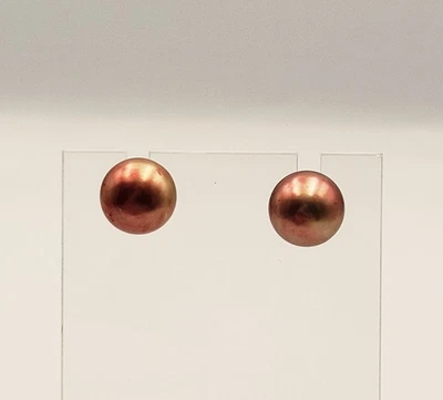 Pendientes Honora plata de ley 10,5 mm rosa perla poste trasero Foto 1 de 4