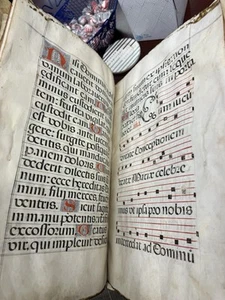 15th Century Gregorian Chant! Vellum Manuscript - Picture 1 of 7