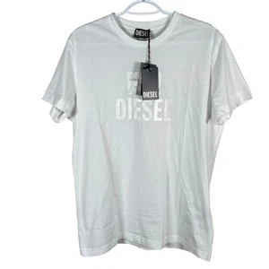 New Diesel Slim Fit Crewneck T-Diego Tone On Tone T Shirt Mens L White $80 - Picture 1 of 8